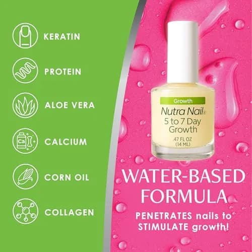Nutra Nail 5 to 7 Day Growth Treatment Nail Strengthener 29.7ml (0.99 Fl Oz) | Repairs Brittle, Peeling, Cracked Nails thumbnail 5