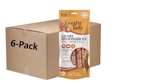 Good ‘N’ Tasty Savory Spoonables Cat Treat, Salmon Tuna Krill | Triple Flavor Lickable Wet Treats for Cats thumbnail 1