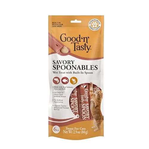Good ‘N’ Tasty Savory Spoonables Cat Treat, Salmon Tuna Krill | Triple Flavor Lickable Wet Treats for Cats thumbnail 2