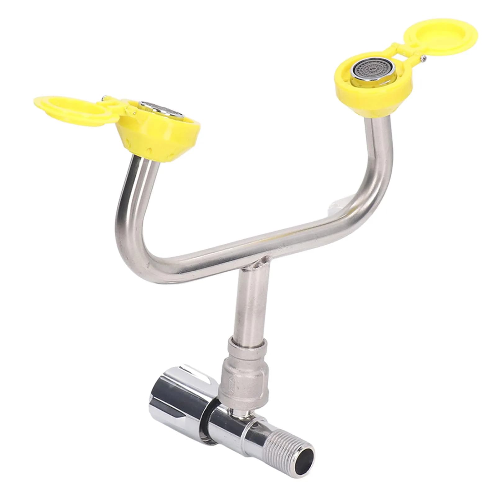 DAUERHAFT Faucet Mounted Emergency Eyewash Station with 2 Inflatable Nozzles & Flip Top Dust Cover | Continuous Flow - main product image