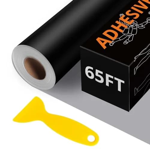 HTVRONT Matte Black Permanent Vinyl Roll 18-inch x 65ft | Waterproof & Easy Weed for Car Decals thumbnail 1
