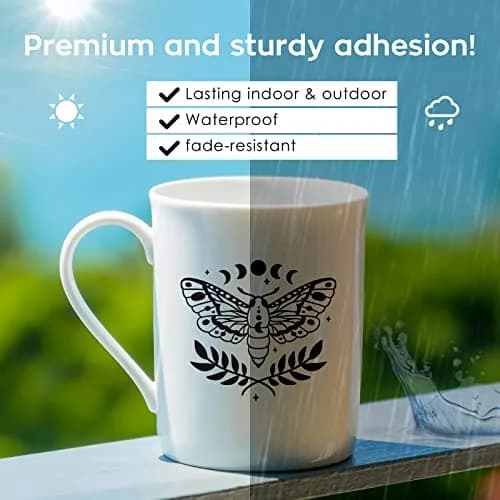 HTVRONT Matte Black Permanent Vinyl Roll 18-inch x 65ft | Waterproof & Easy Weed for Car Decals thumbnail 6