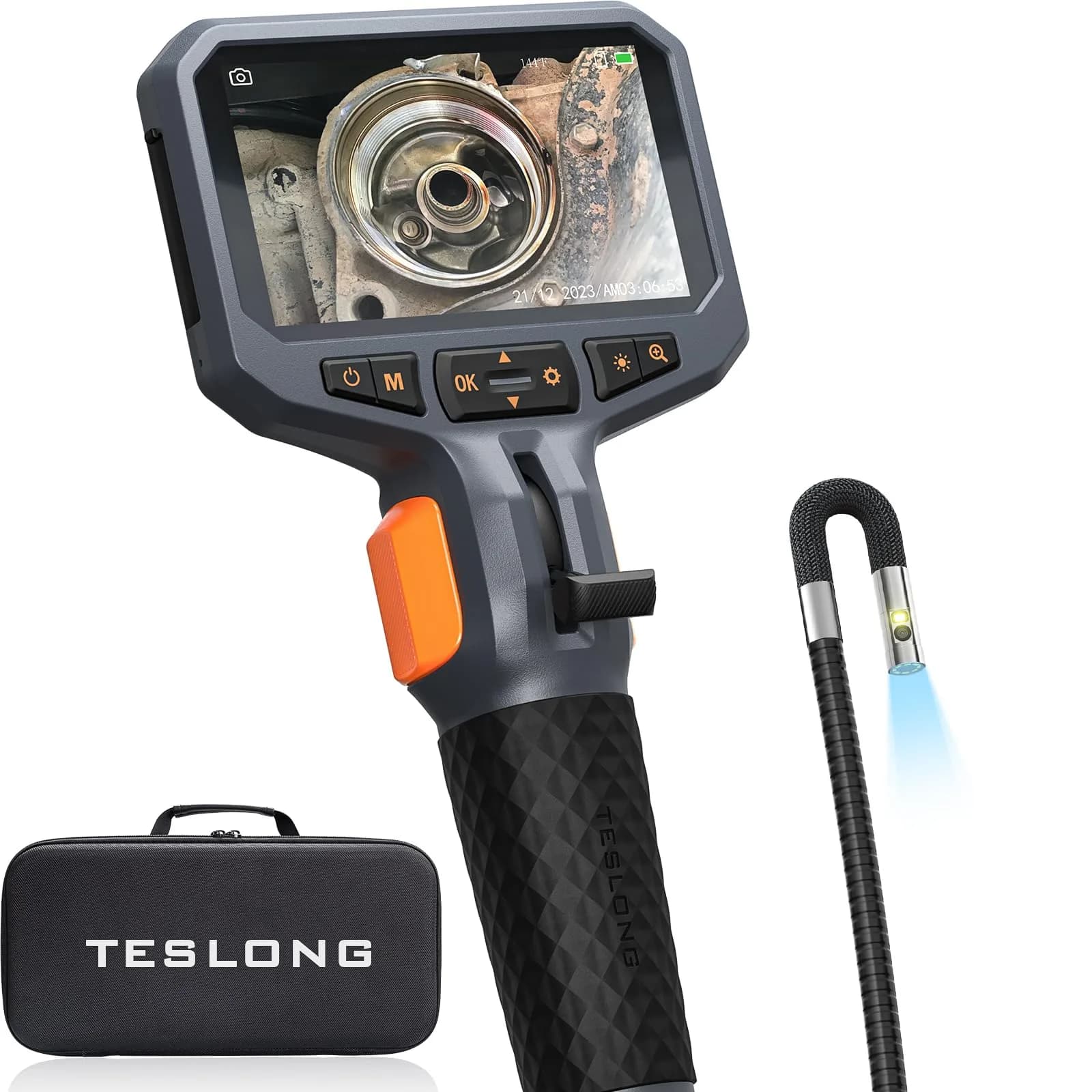 Teslong Articulating Borescope Dual Lens Endoscope 1.5m (5ft) | 4.5-inch IPS Screen, 1MP HD, 32GB Card - main product image