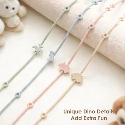 Andy Bear Silicone Toy Straps for Babies, Toddlers & Strollers | 4-Pack Blush thumbnail 4