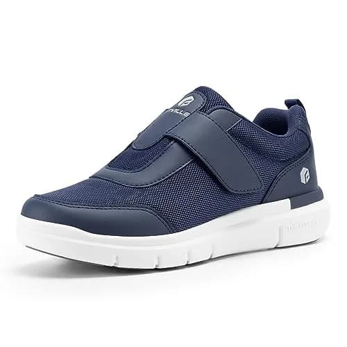 FitVille Diabetic Shoes for Men Extra Wide Width Orthopedic Swollen Feet Shoes, Neuropathy Foot Pain Relief Walking Sneakers for Elderly Seniors with Parkinson's (Dark Blue, XX-Wide 10) | Comfortable Wide Fit Footwear thumbnail 1