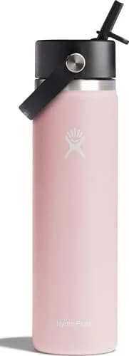 Hydro Flask Wide Mouth Water Bottle 710ml (24 Oz) with Flex Straw Cap | Insulated Stainless Steel for 24 Hours Cold thumbnail 1