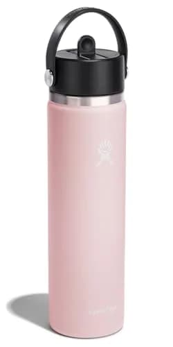 Hydro Flask Wide Mouth Water Bottle 710ml (24 Oz) with Flex Straw Cap | Insulated Stainless Steel for 24 Hours Cold thumbnail 2