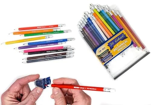 June Gold 2.0 mm Pencil Sharpener for Graphite or Color Leads (2 Pack, Blue) | Sharpens Leads & Catches Dust thumbnail 6