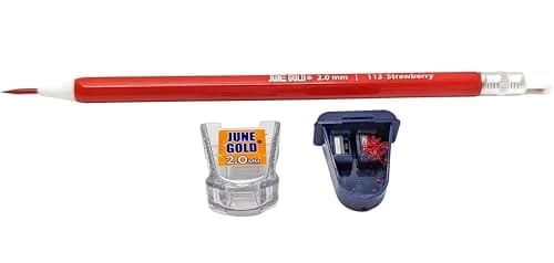 June Gold 2.0 mm Pencil Sharpener for Graphite or Color Leads (2 Pack, Blue) | Sharpens Leads & Catches Dust thumbnail 5