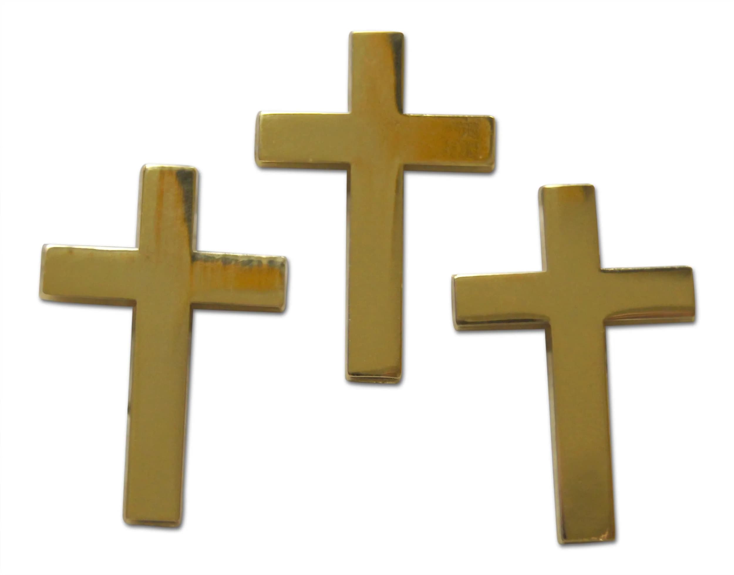 Novel Merk Christian Cross Icon Religious Lapel Pin, Hat Pin & Tie Tack Set with Clutch Back (3 Cross) - main product image
