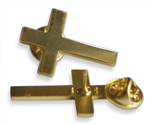 Novel Merk Christian Cross Icon Religious Lapel Pin, Hat Pin & Tie Tack Set with Clutch Back (3 Cross) thumbnail 3