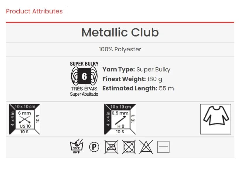 YarnArt Metallic Club Yarn Super Bulky 180g | Shiny Polyester for Crochet & Rugs thumbnail 3