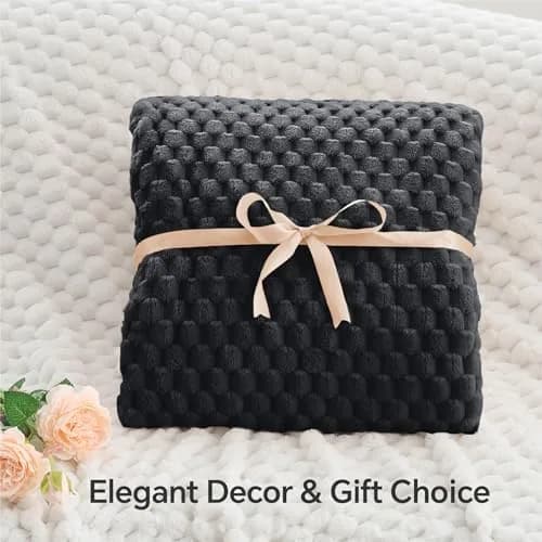 BEDELITE Black Twin Blanket for Couch, 60x80 Inches | Soft Cozy All-Season Fuzzy Throw thumbnail 4