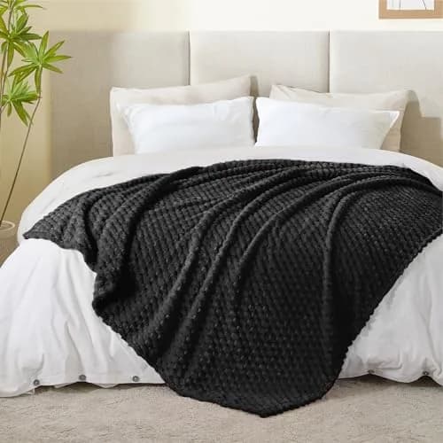 BEDELITE Black Twin Blanket for Couch, 60x80 Inches | Soft Cozy All-Season Fuzzy Throw thumbnail 5