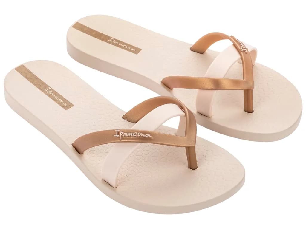 Ipanema KIREI FEM Flip Flops Beige Gold | Stylish Vegan Supportive Casual Footwear