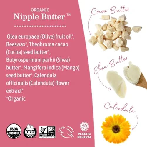 Earth Mama Organic Nipple Butter 2 fl oz (59 ml) 6-Pack | Lanolin-Free Balm for Breastfeeding & Pumping thumbnail 5