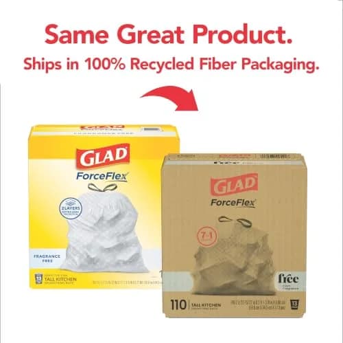 Glad ForceFlex Tall Kitchen Trash Bags 13 Gallon 110 Count Gray | Strong Stretch & Leak Protection thumbnail 2