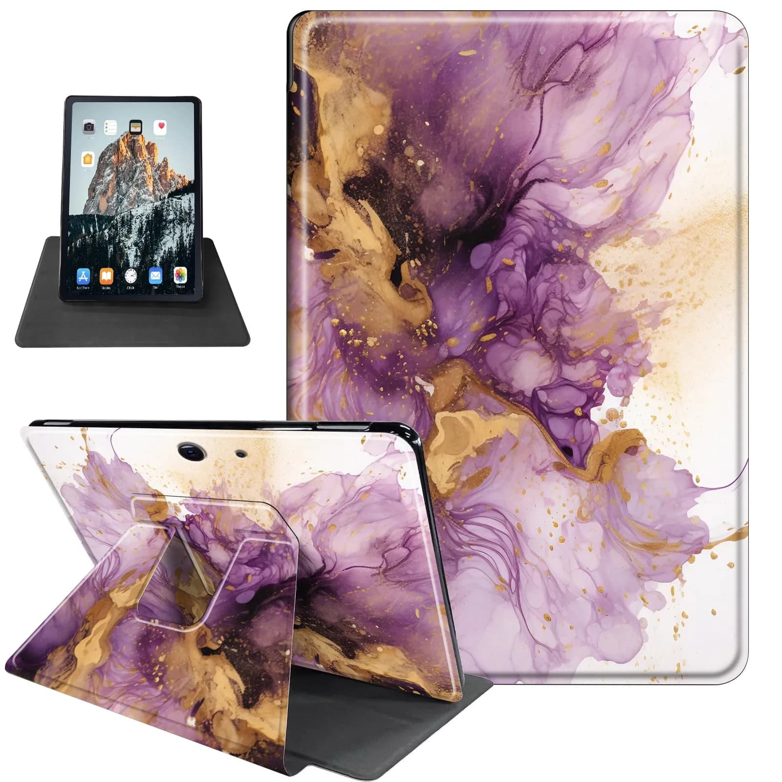 RMJKXQZG Microsoft Surface Pro Case - TPU Buffer, PU Leather, 360 Swivel Stand, Auto Wake/Sleep, Shockproof, Color Collision - main product image