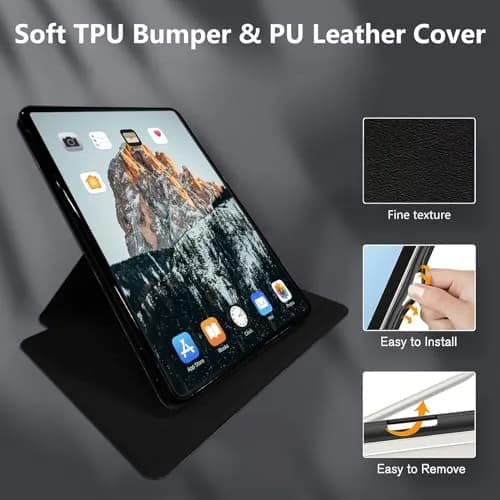 RMJKXQZG Microsoft Surface Pro Case - TPU Buffer, PU Leather, 360 Swivel Stand, Auto Wake/Sleep, Shockproof, Color Collision thumbnail 4