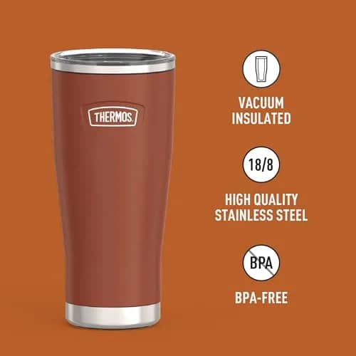 THERMOS Icon Series 24oz (680ml) Stainless Steel Tumbler with Slide Lock Lid | Griptec™ Non-Slip Base thumbnail 2