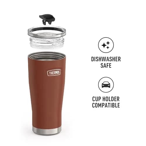 THERMOS Icon Series 24oz (680ml) Stainless Steel Tumbler with Slide Lock Lid | Griptec™ Non-Slip Base thumbnail 3