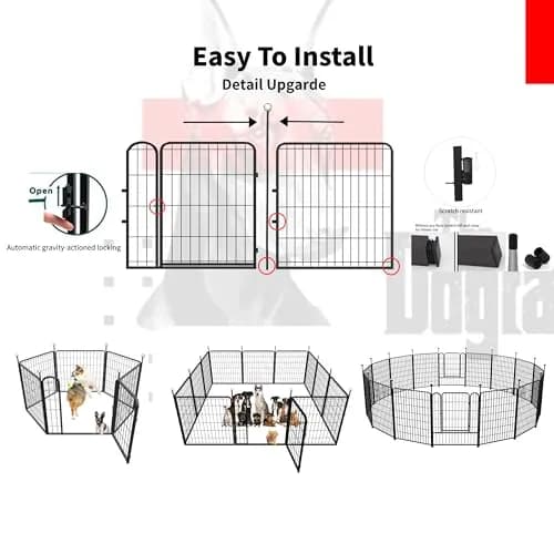IGOOUO Puppy Playpen 24'' Portable Dog Playpen for Small Dogs | Easy-Carry, Rustproof & Versatile thumbnail 6