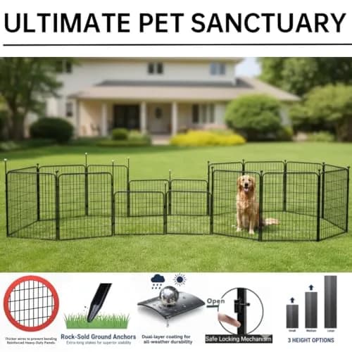 IGOOUO Puppy Playpen 24'' | Portable Indoor/Outdoor Dog Enclosure for Small Dogs thumbnail 4