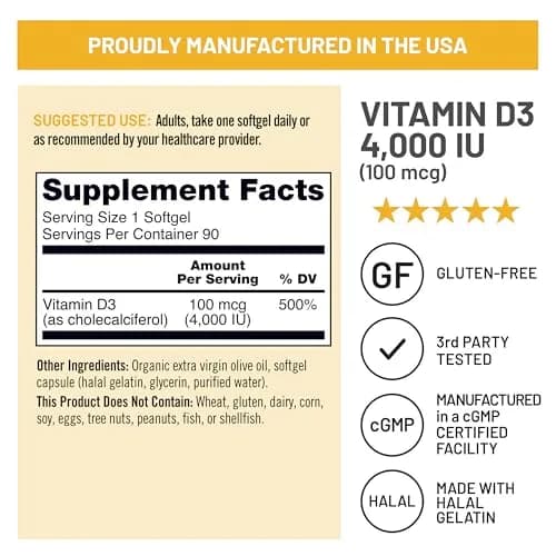 NatureWise Vitamin D3 4000IU Supplement 90 Mini Softgels | Immune, Bone & Muscle Support thumbnail 6