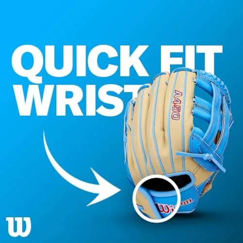 Wilson A450 11” Youth Infield Baseball Glove Left Hand Throw Red/White | Lightweight Durable Fit thumbnail 6