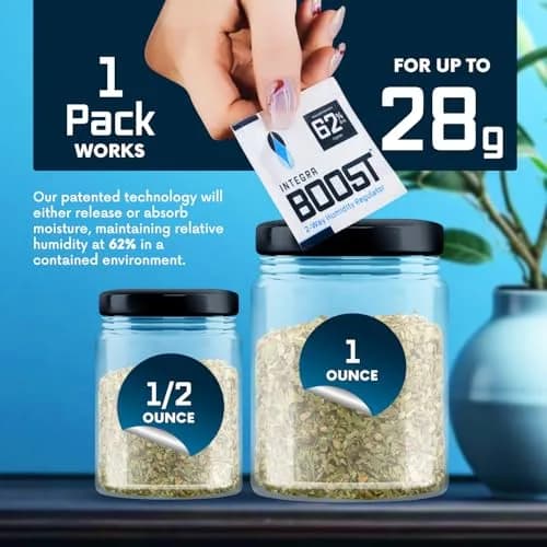 Integra Boost 62% RH 2-Way Humidity Control Packs 8g (144-Pack) | Maintains 62% RH for Herbs, Spices, Food Storage thumbnail 3
