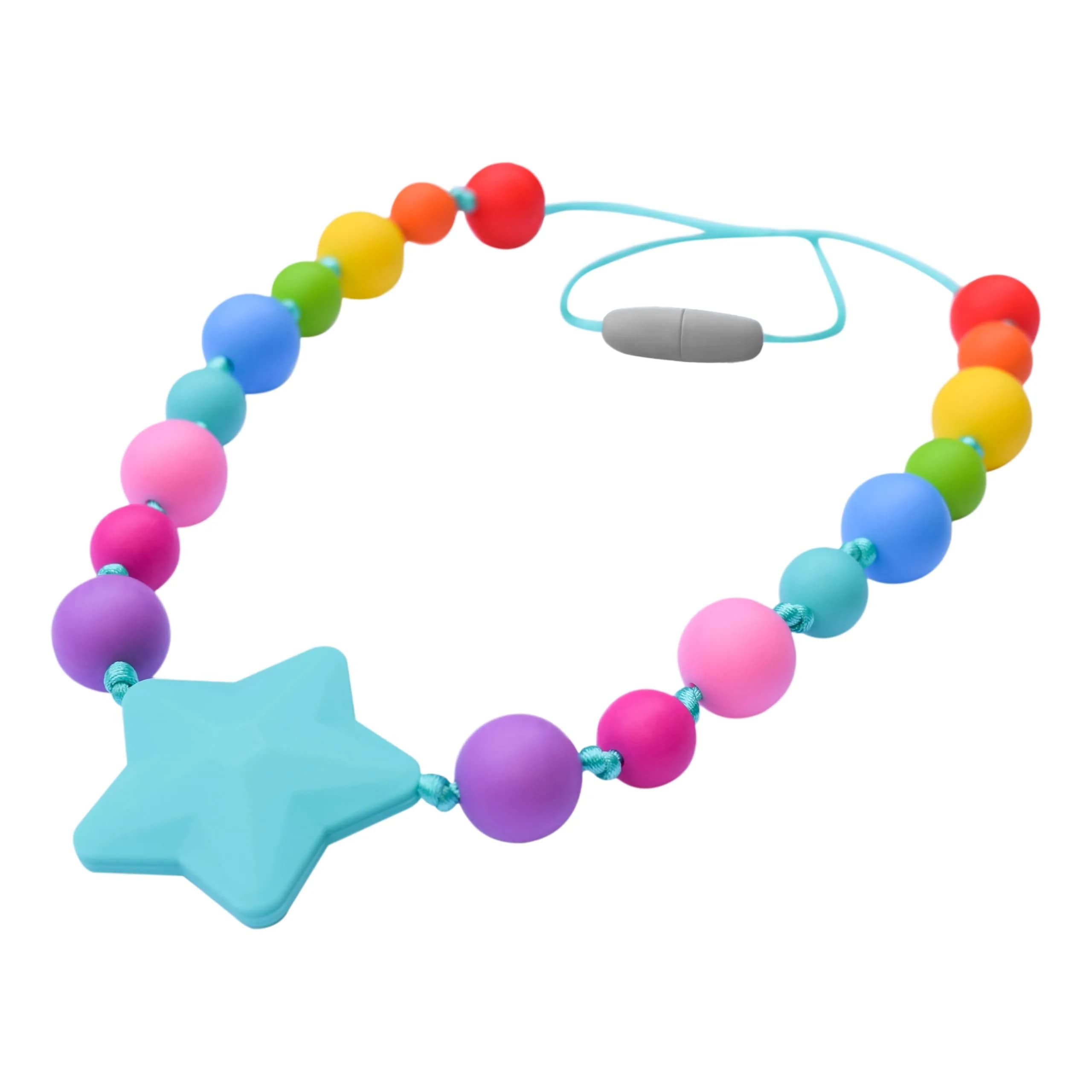 Munchables Starlight Sensory Chew Necklace, Medium Chew, Rainbow | Food-Grade Silicone Oral Support