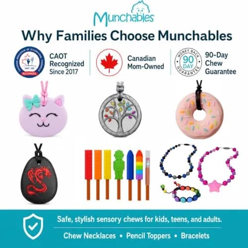 Munchables Starlight Sensory Chew Necklace, Medium Chew, Rainbow | Food-Grade Silicone Oral Support thumbnail 6