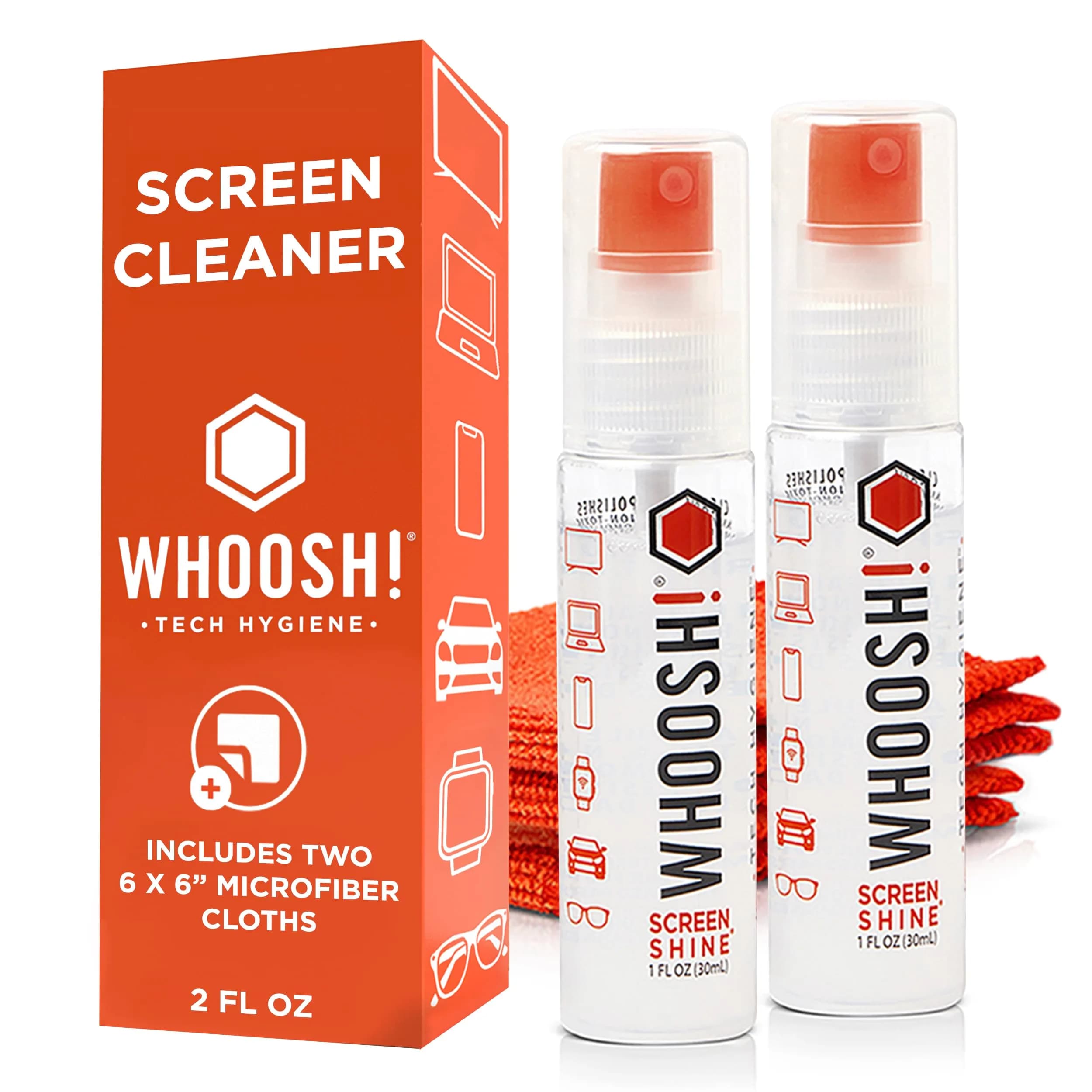 WHOOSH! Screen Shine Go Refillable Screen Cleaner Kit 60ml (2 fl oz) | Streak-Free Formula for All Tech Screens - main product image