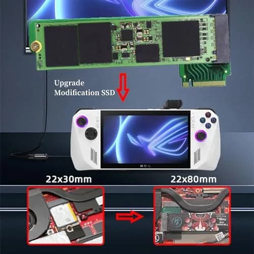 Suckoo 2230 to 2280 SSD Expansion Board for ROG Ally | 3.3x2.4x0.4cm Black thumbnail 7