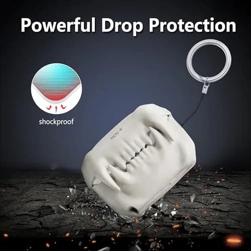Novastar Airpods Pro 2 Case Cover | Tigertooth Silicone Protective Cover with Keychain (A-White) thumbnail 3