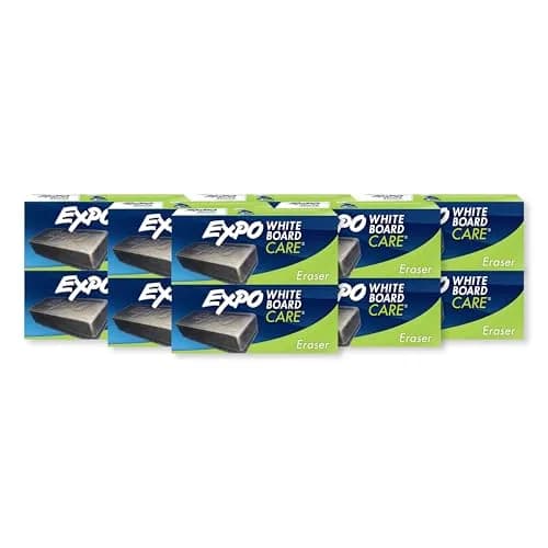 EXPO Soft Pile Dry Block Eraser 5-1/8 x 1-1/2 Inches Charcoal | Pack of 12 thumbnail 1