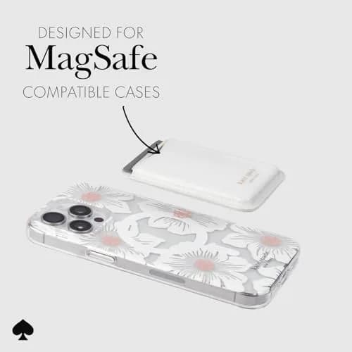 kate spade new york Magnetic Card Holder/Wallet - White Glitter | Stylish, Magnetic, Fits 3 Cards thumbnail 5