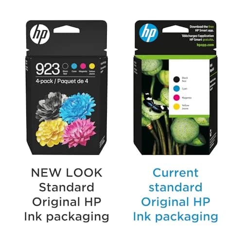 HP 923 Black, Cyan, Magenta, Yellow Ink Cartridges (4-Pack) | Fade-Resistant Documents & Brilliant Images thumbnail 3