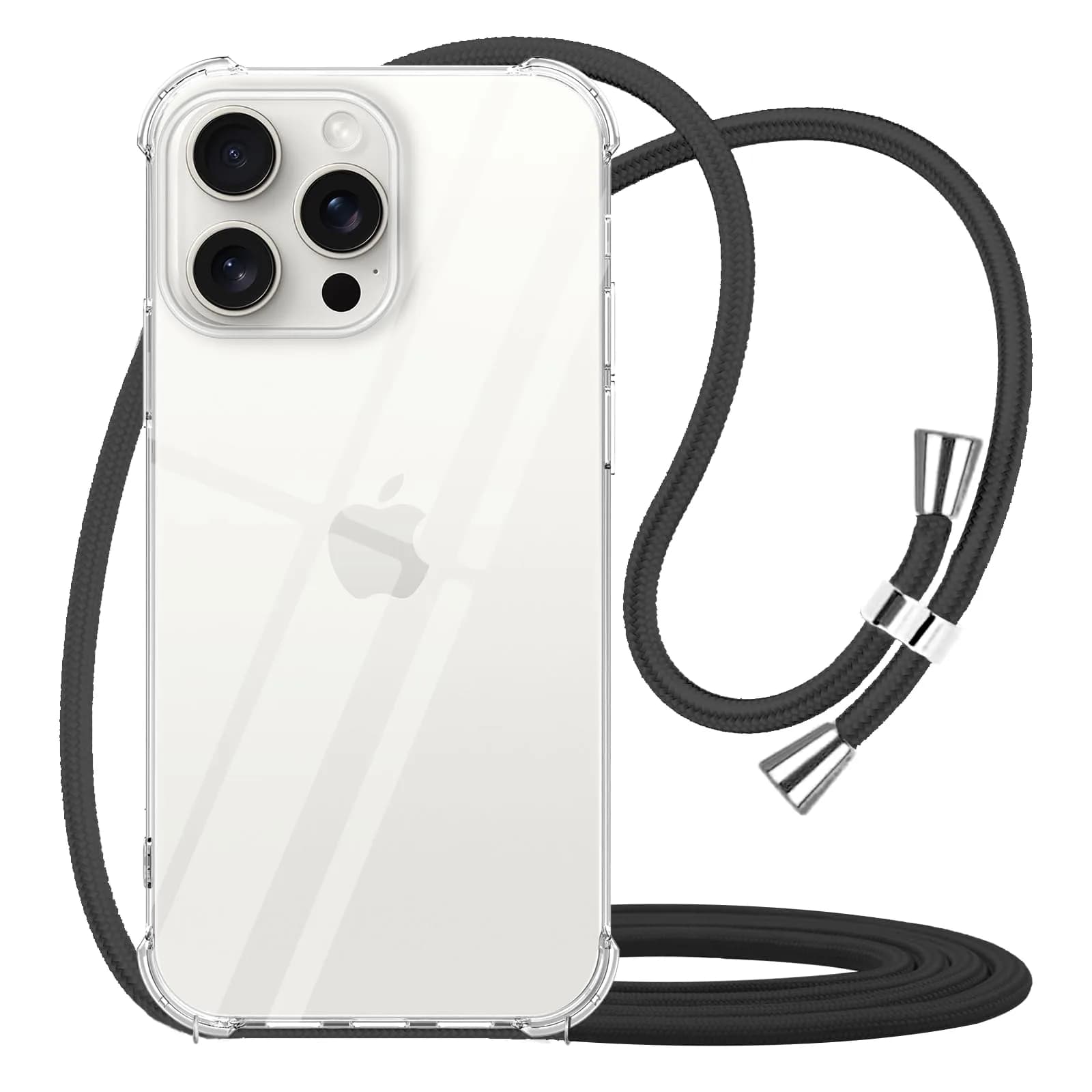 YESPURE Crossbody Lanyard Case for iPhone 15 Pro Max | Clear TPU Bumper with Adjustable Strap — for iPhone 15 Pro Max