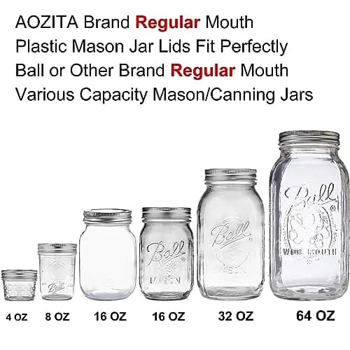 AOZITA Multicolor Plastic Mason Jar Lids for Regular Mouth Jars (12-Pack) | Leakproof & Dishwasher Safe Storage Caps thumbnail 5