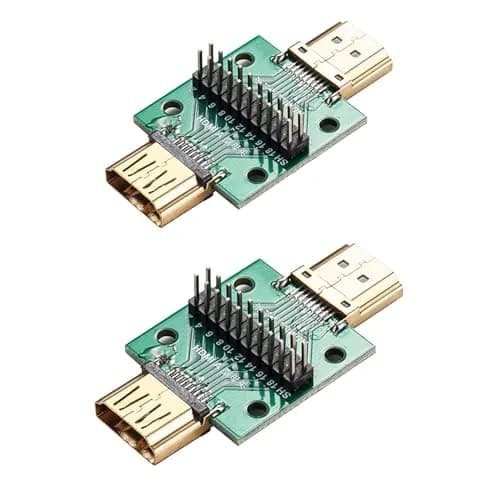 Teansic HDMI A Male to Female 19Pin Breakout Test Board (2-Pack) | Full 19 Pin Signal Breakout, Standard 2.54mm Pin Pitch thumbnail 1