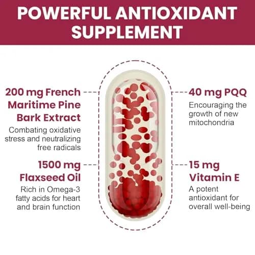 Vigorizar Pycnogeno with PQQ 60 Softgels | French Maritime Pine Bark Extract & Antioxidants thumbnail 3