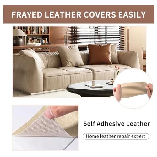 Cindy's Tape Leather Repair Patch Tape, Red 17 x 61 Inches | Self Adhesive Leather Repair Kit for Furniture & Car Seats thumbnail 5
