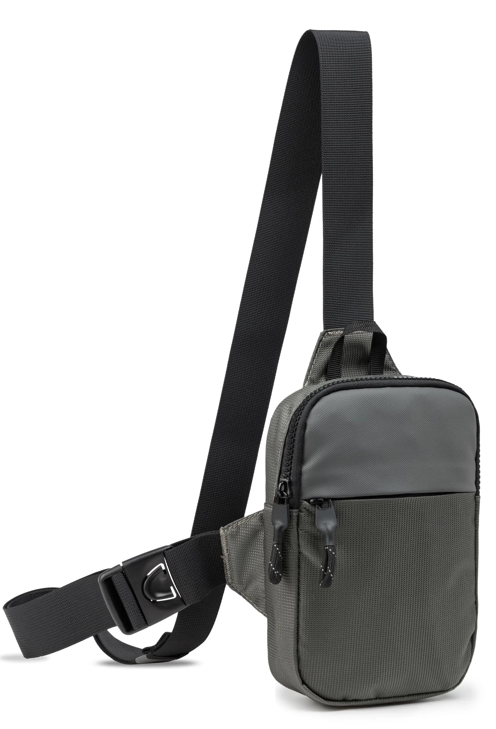 higouta Mini Sling Bag for Men Women, Small Crossbody Casual Utility Chest Phone Bag 2L (0.07 cu ft) | Waterproof Nylon — Grey