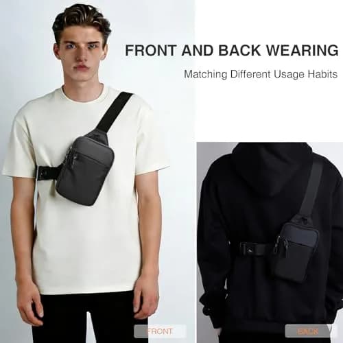 higouta Mini Sling Bag for Men Women, Small Crossbody Waterproof Shoulder Chest Bag 1L (0.035 Cu Ft) | Travel, Work, Sport thumbnail 3