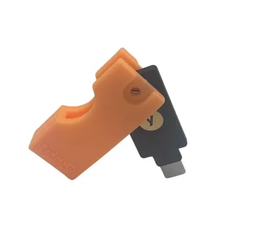 Designz3D Yubikey Protector Flip Case Keychain Holder Orange 5C NFC | Protects Yubikey from Damage thumbnail 1