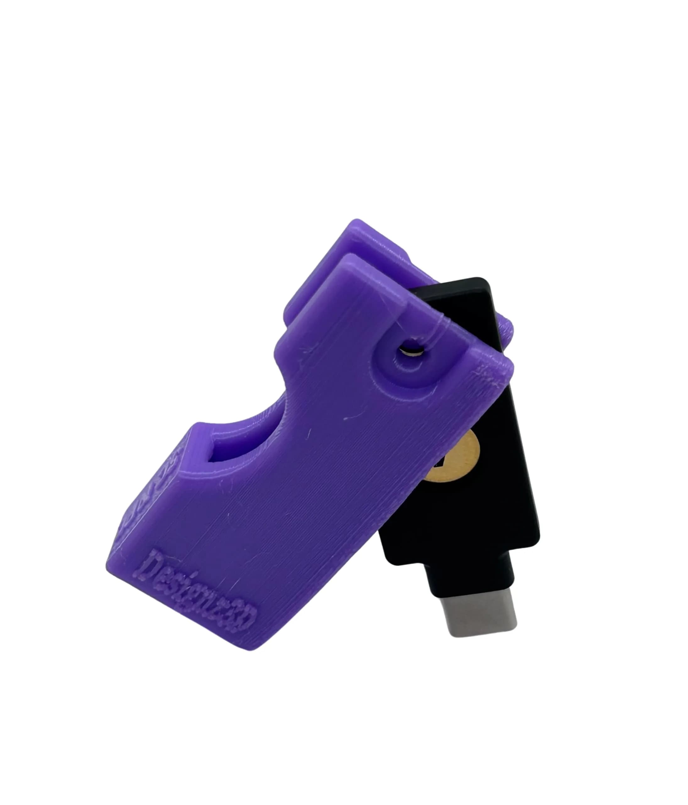 Designz3D Yubikey Protector Flip Case Keychain Holder for 5C NFC (Black) | 3D Printed, Water Resistant — Purple / 5c Nfc