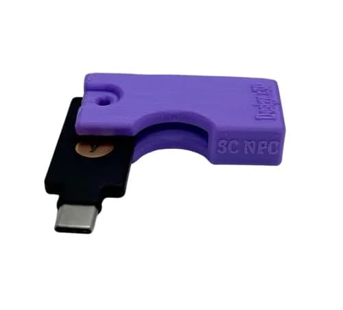 Designz3D Purple Yubikey Protector Flip Case Keychain Holder with Keyring | 3D Printed Water Resistant thumbnail 2