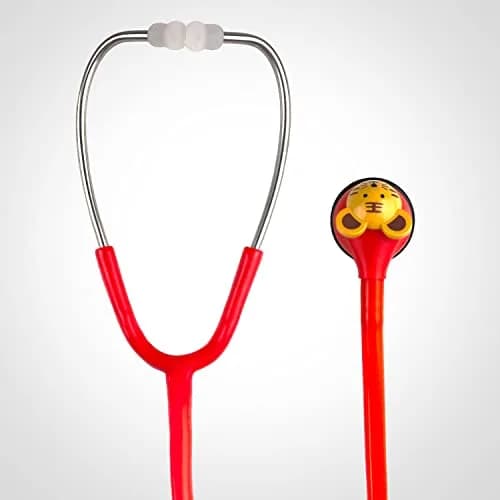 SCIAN Real Working Stethoscope Red | Interchangeable Cartoon Heads, Professional Quality for Doctors, Nurses, Clinicians thumbnail 6