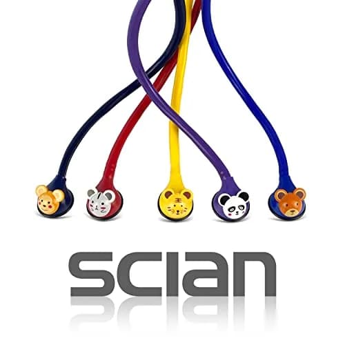 SCIAN Real Working Stethoscope Red | Interchangeable Cartoon Heads, Professional Quality for Doctors, Nurses, Clinicians thumbnail 4